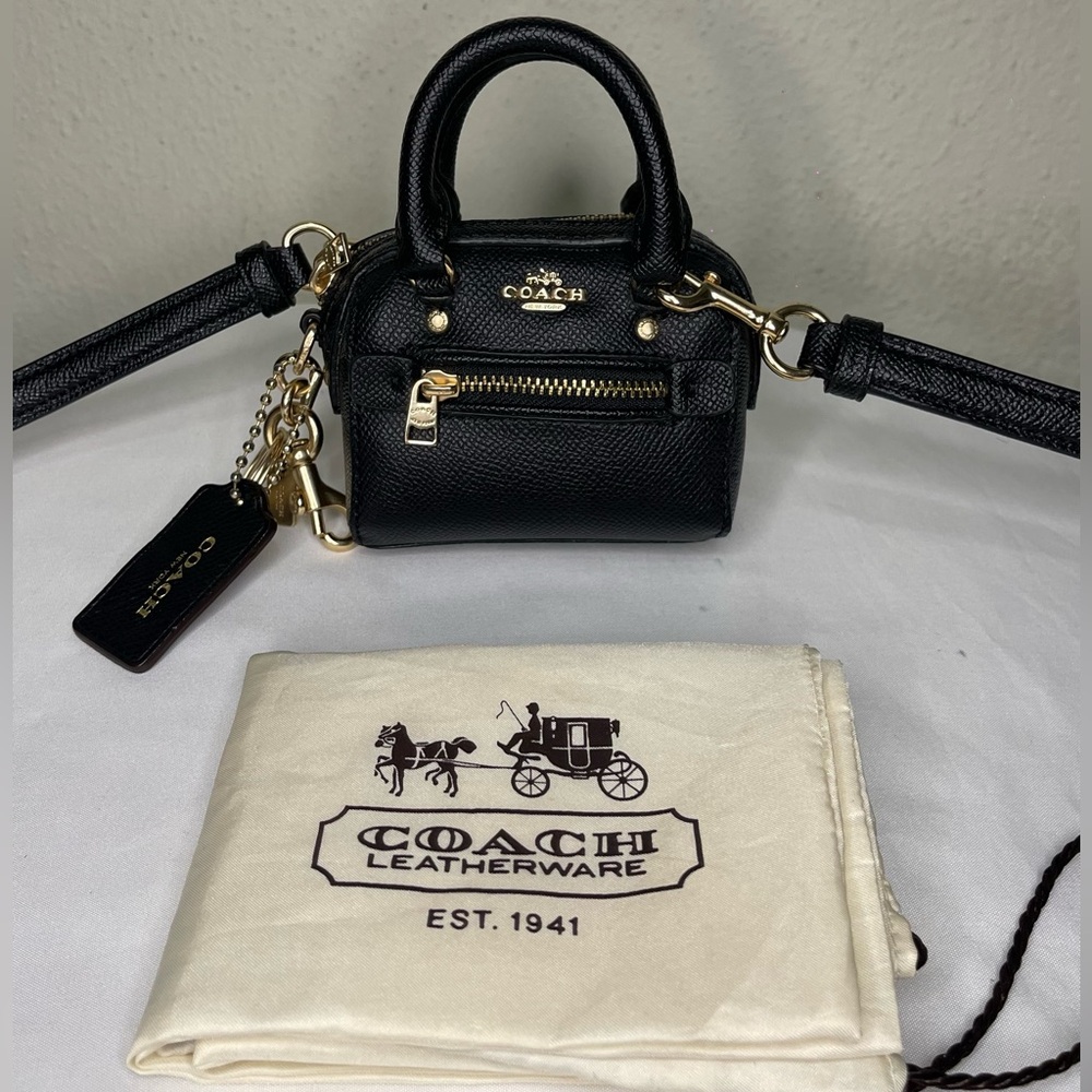 Authentic Coach Legacy Mini Satchel Crossbody Keychain Leather Bag